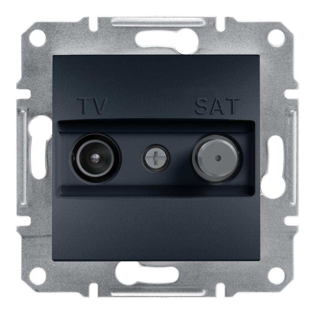 Schneider Electric Utičnica Antenska TV/SAT Završna, EPH3400171, Bez Okvira, Crna