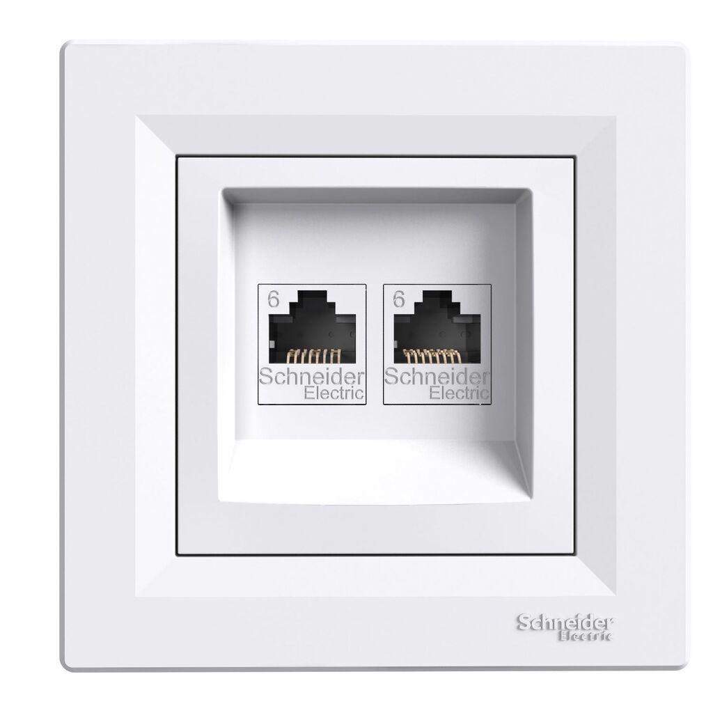 Schneider Electric Utičnica Računarska EPH4800121, Dvostruka RJ45 Cat6, Bijela