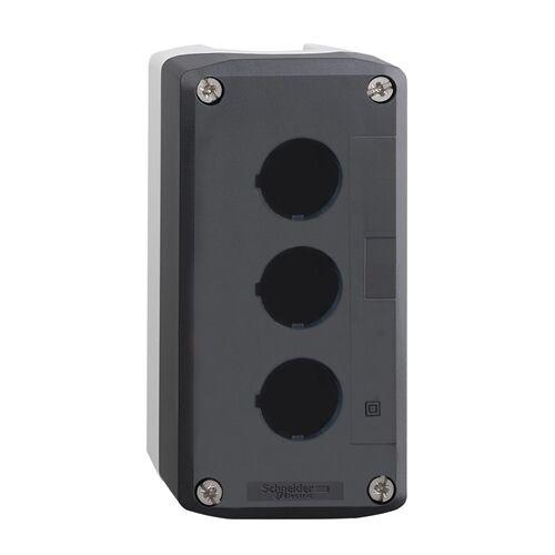 Schneider Electric OG Kutija XALD03, Za Upravljačko Signalne Elemente 3 Mjesta Fi 22mm PVC, Prazna, Sivo-crna
