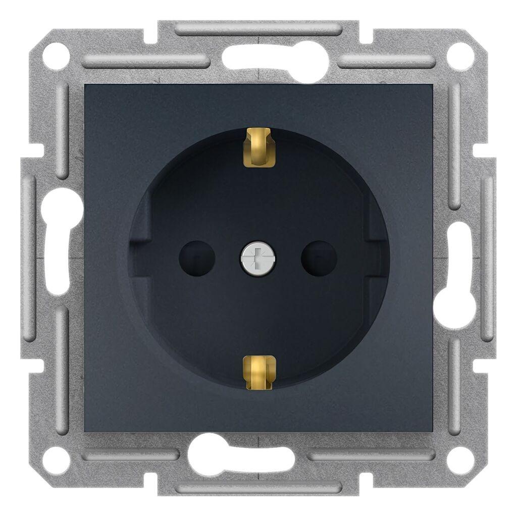 Schneider Electric Utičnica Monofazna Sa Zaštitom, EPH2900271, 16A, Bez Okvira, Crna