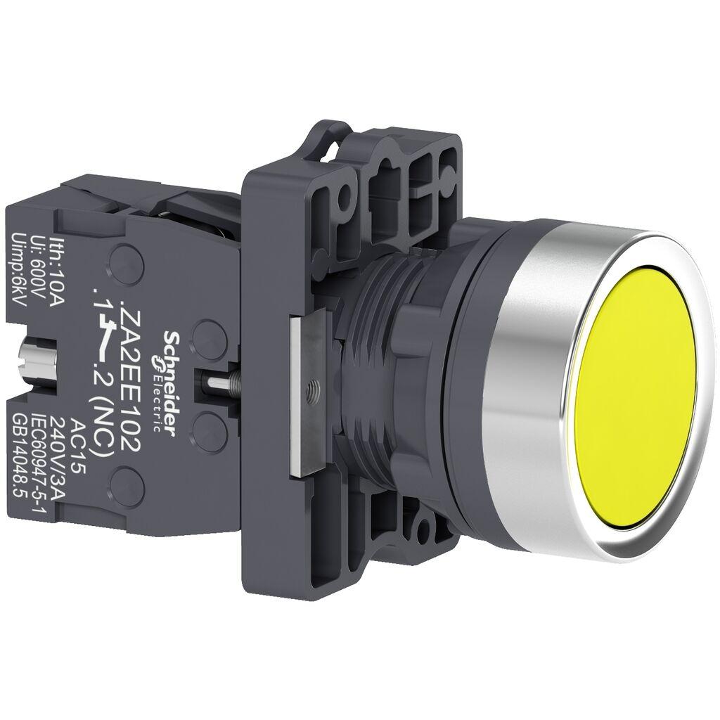 Schneider Electric Taster Sa Povratom XA2EA51, Žuti Fi 22mm 1NO, Plastični