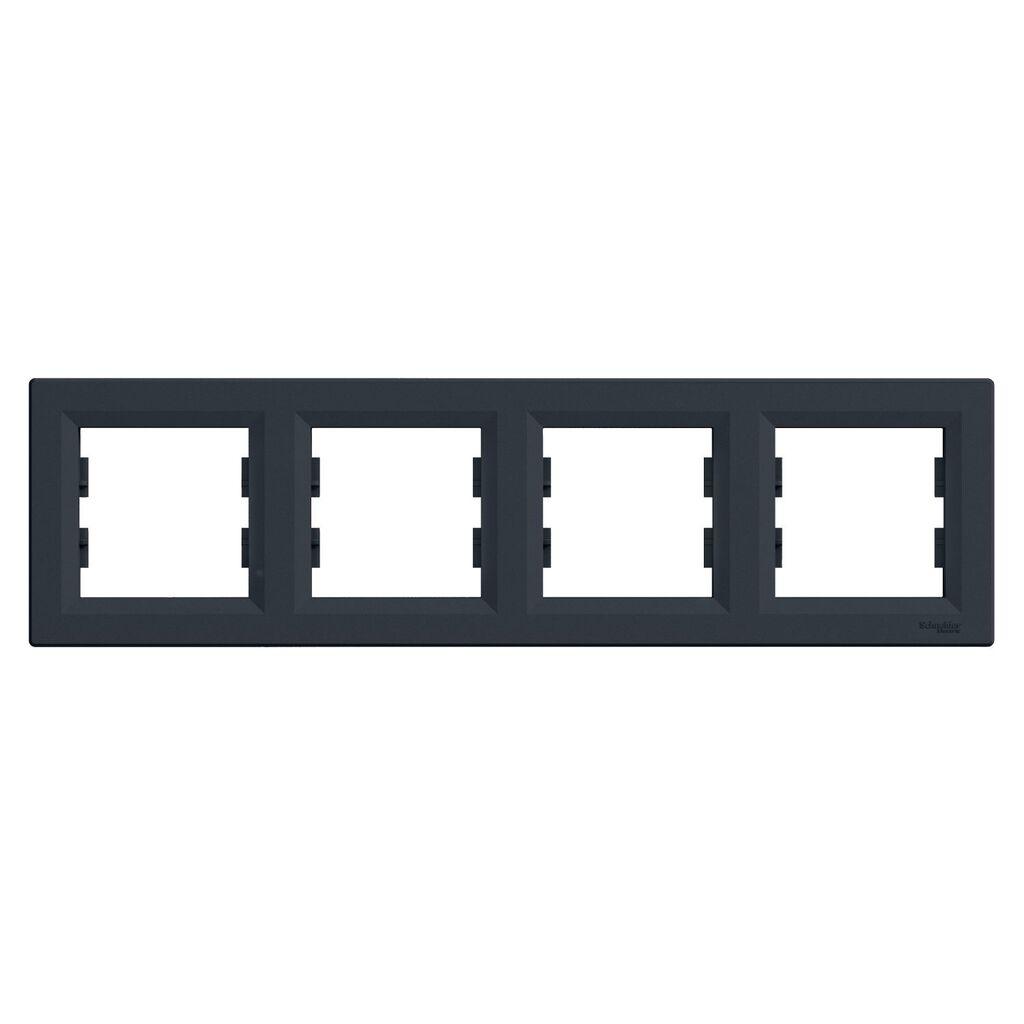 Schneider Electric Okvir horizontalni za 4 elementa, EPH5800471, Crni