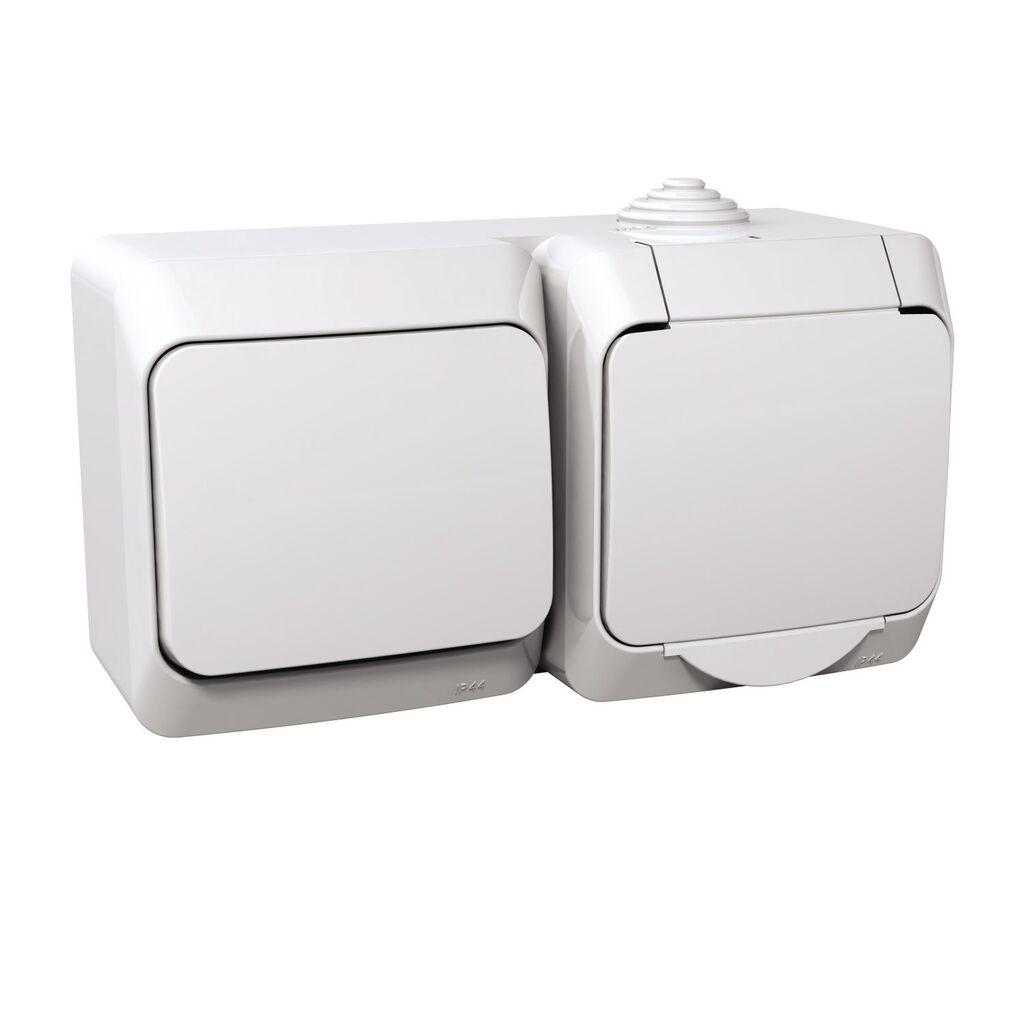 Schneider Electric OG Utičnica WDE000500, Monofazna + Jednopolni Prekidač IP44, Bijeli