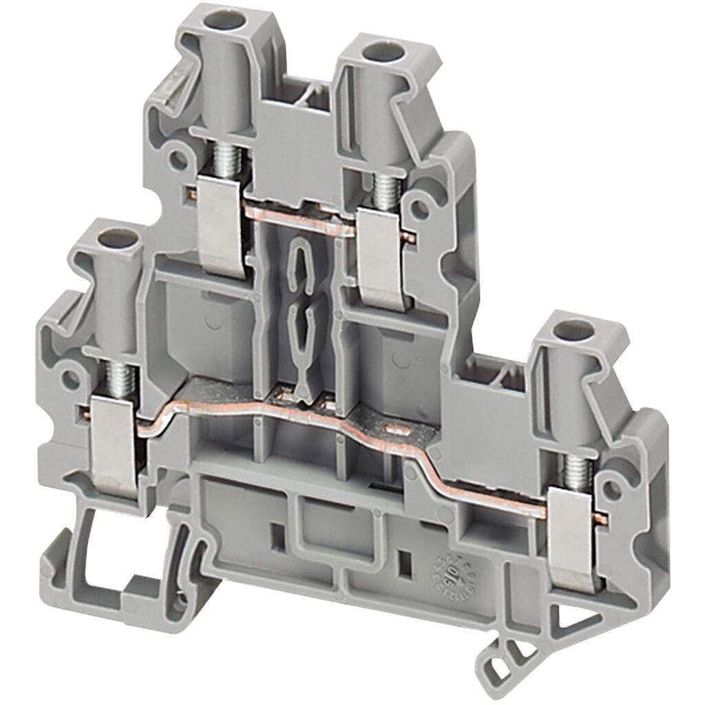 Schneider Electric Vijčana Redna Stezaljka NSYTRV44D, 4mm2, 1x1 Dvostruka, Siva