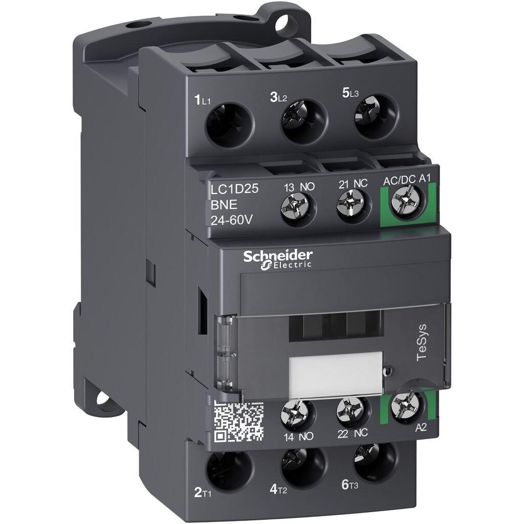 Schneider Electric Kontakter - sklopka LC1D25BNE, 25A 11kW 24-60V AC/DC 50Hz 3P 1NO+1NC