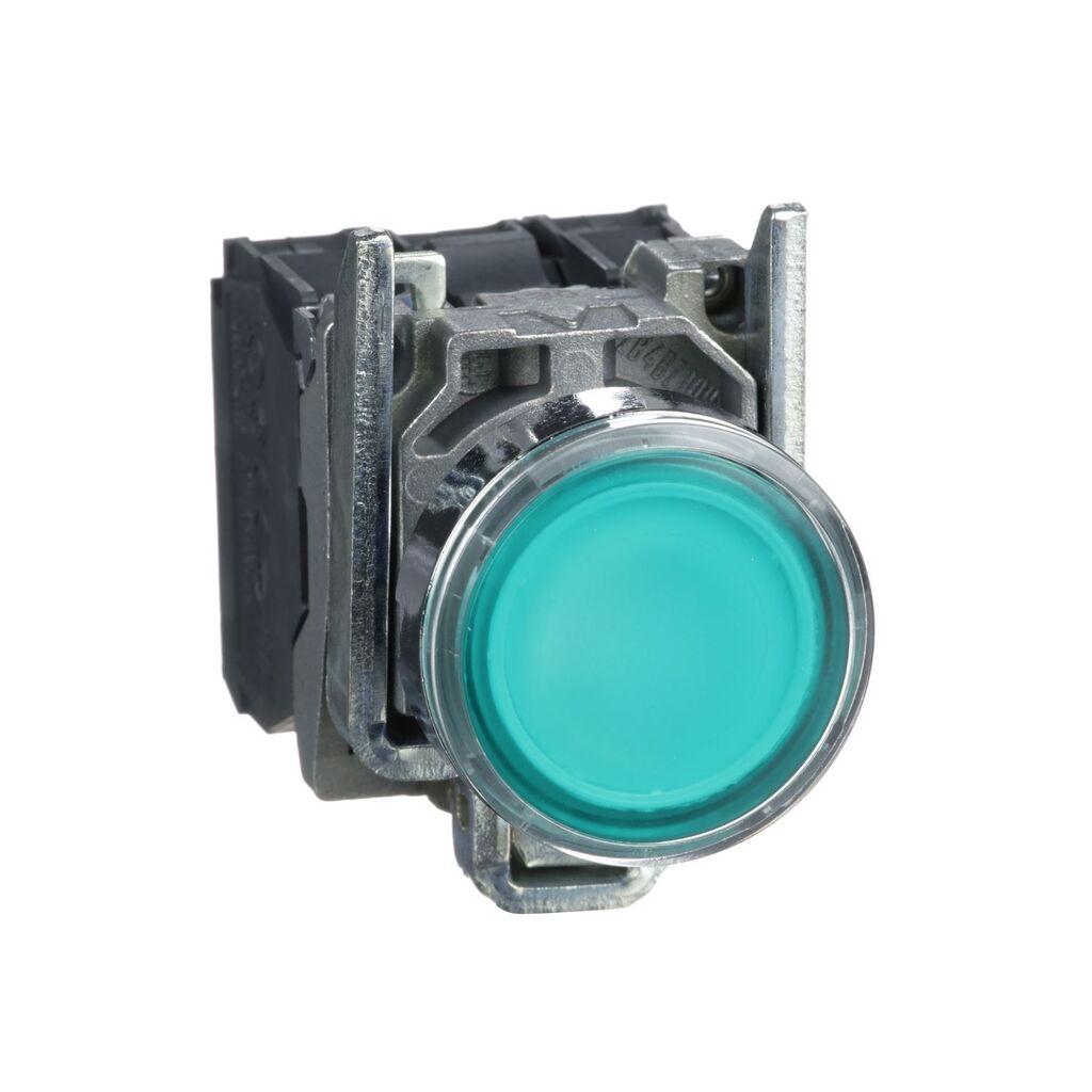 Schneider Electric Taster Svjetleći Sa Povratom XB4BW33B5, Zeleni LED Fi 22mm 1NO+1NC 24V AC/DC, Metalni