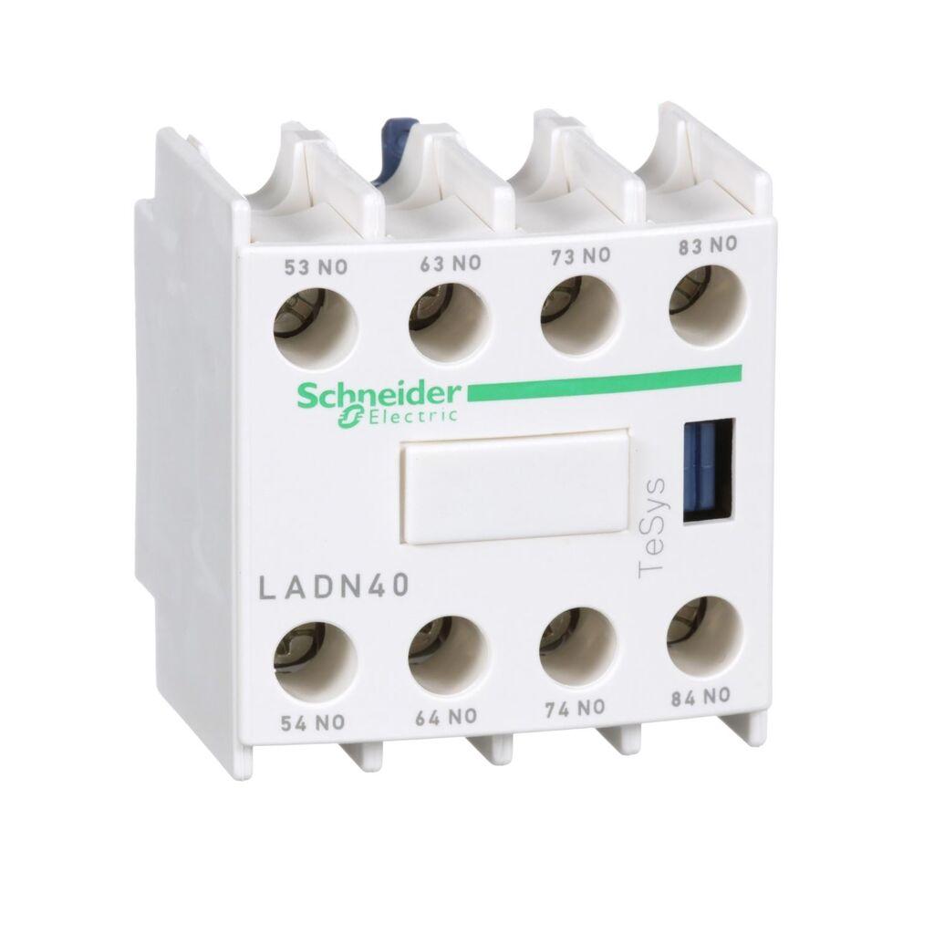 Schneider Electric Prednji pomoćni kontaktni blok LADN40, Za TeSys D 4NO