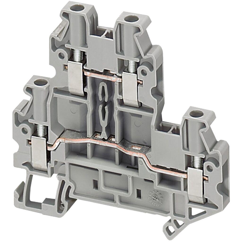 Schneider Electric Vijčana Redna Stezaljka NSYTRV24D, 2.5mm2, 1x1 Dvostruka, Siva