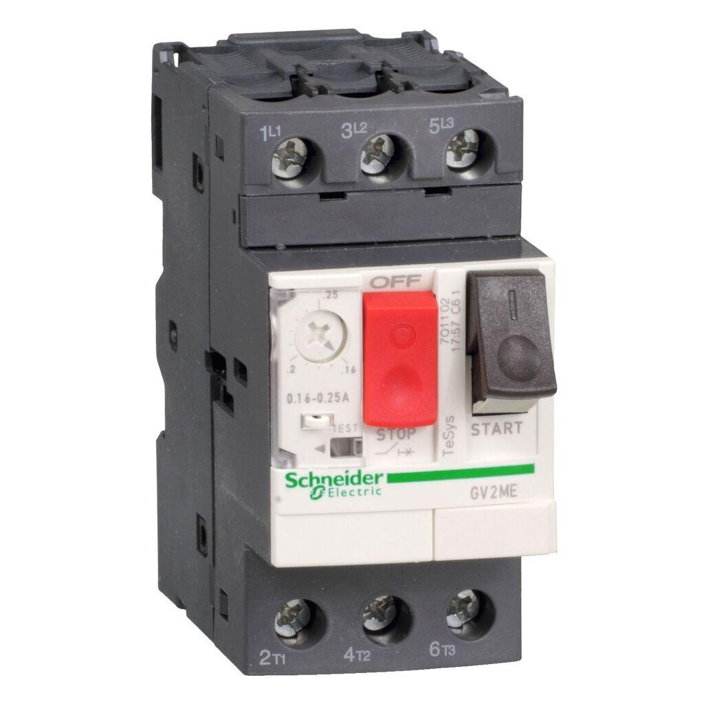 Schneider Electric Motorni prekidač - DM sklopka 1 - 1.6A 0.55kW, GV2ME06AP, Za 400V AC-3