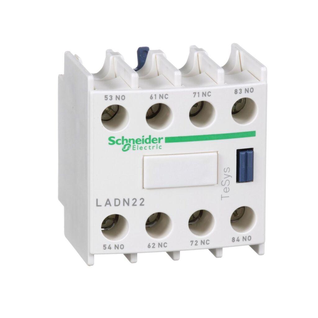 Schneider Electric Prednji pomoćni kontaktni blok LADN22, Za TeSys D 2NO+2NC