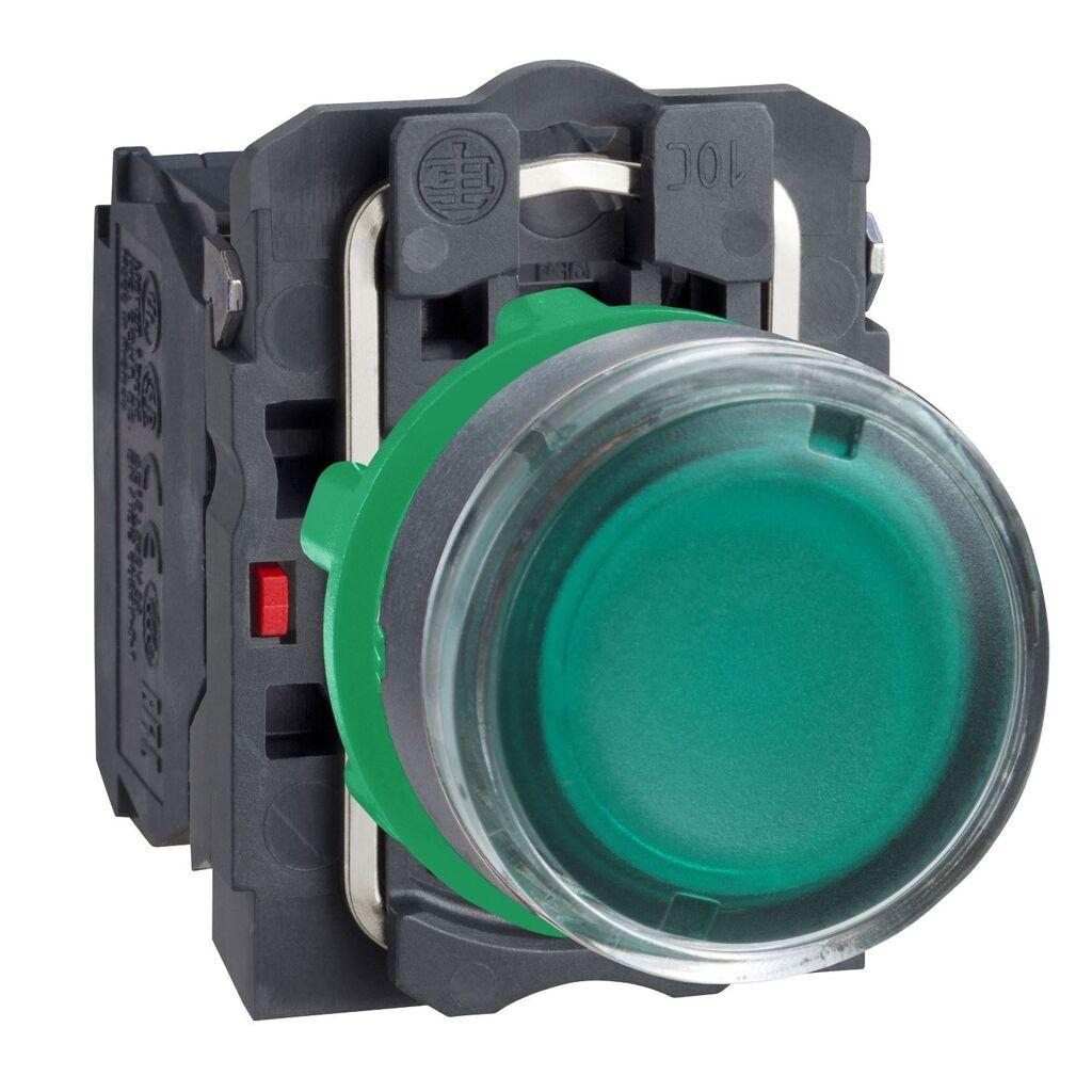 Schneider Electric Taster Svjetleći XB5AW33M5, Sa Povratom Zeleni LED Fi 22mm 1NO+1NC 230V AC, Plastični