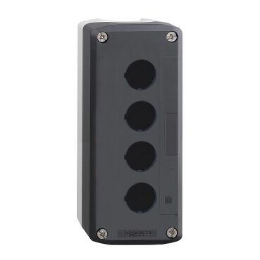 Schneider Electric OG Kutija XALD04, Za Upravljačko Signalne Elemente 4 Mjesta Fi 22mm PVC, Prazna, Sivo-crna