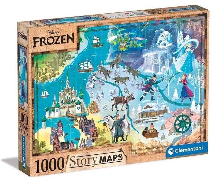 Clementoni Igračka Clementoni puzle 1000 kom., Disney maps Frozen