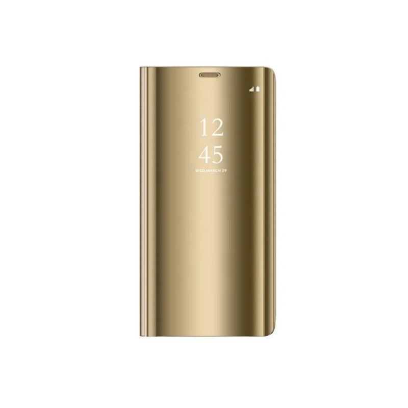 Preklopna Maska za mobitel Samsung S22 Plus Smart Clear View, Zlatne boje