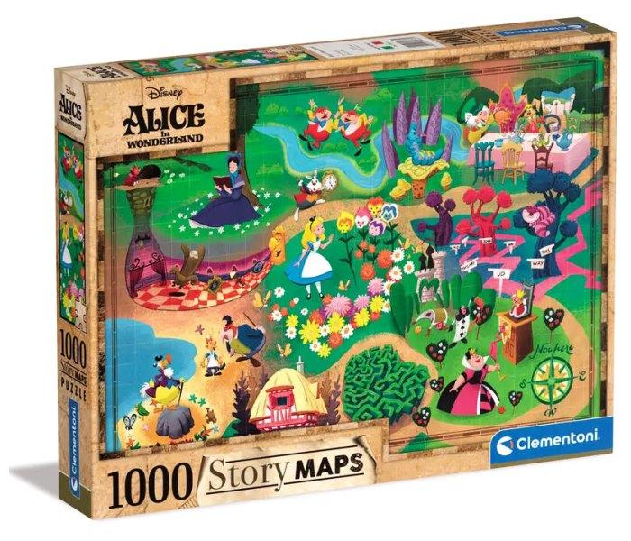 Clementoni Igračka Clementoni puzle 1000 kom., Disney maps Alice