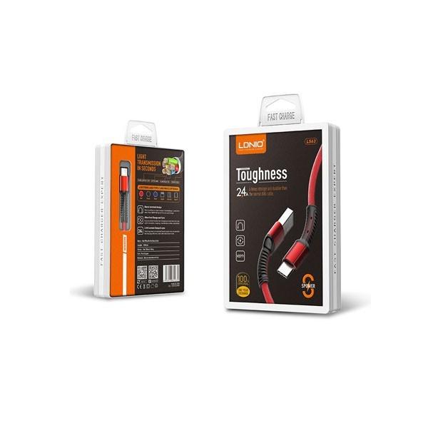 LDNIO USB kabl LS63, 5A Super, Type C, 1m