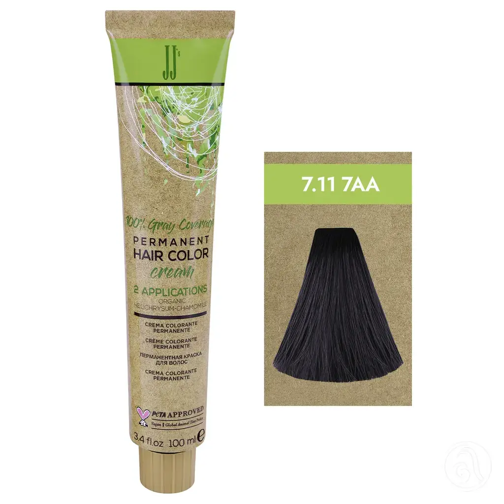 JJ's Farba za kosu 1-1N 7.11 7AA, Intenzivna pepeljasta srednja plava