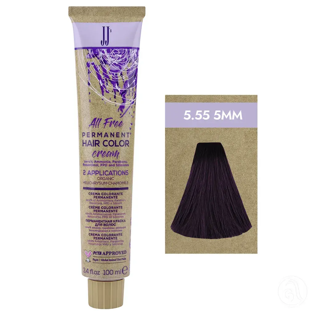 JJ's Farba za kosu 1-1N 5.55 5MM, Intenzivna mahagoni svijetlobraon