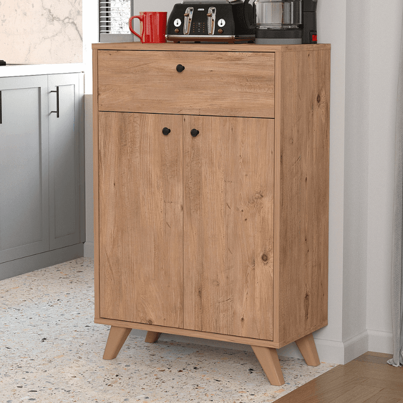 Max Višenamjenski ormarić Ezgi 12-05-02, 2 vrata i fioka, Smeđi