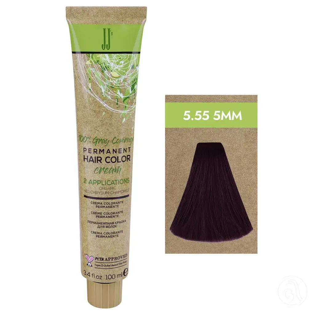 JJ's Farba za kosu 1-1N 5.55 5MM, Intenzivna mahagoni svijetlobraon