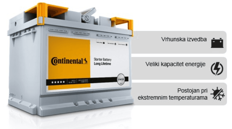 Continental Akumulator 85AH (760EN), Starter