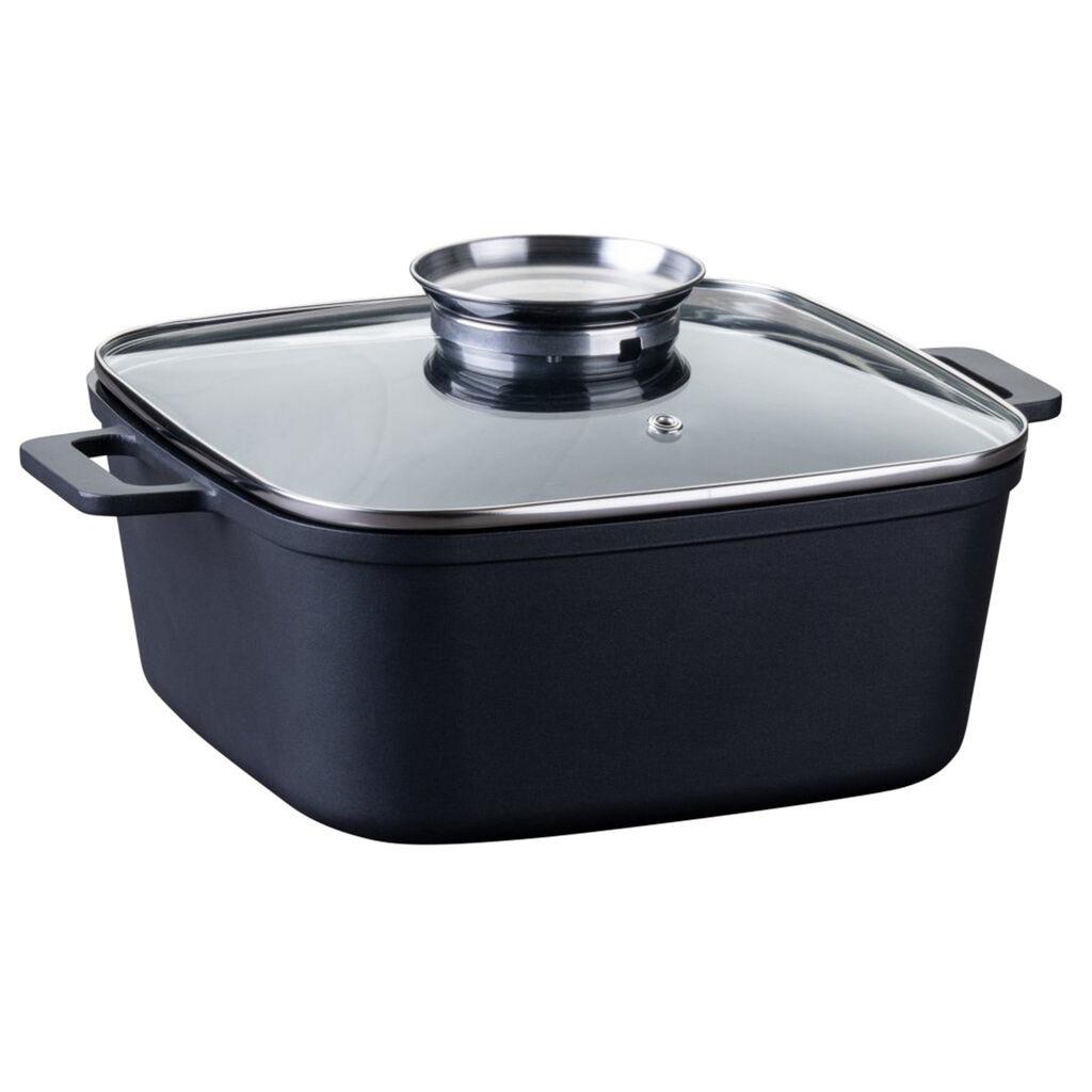 Fackelmann Pekač Roaster s poklopcem, 24x24 cm, Crni