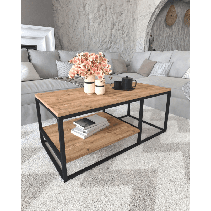 Max Dekorativni klub sto Nisa 22-03-02, Crno-Smeđi