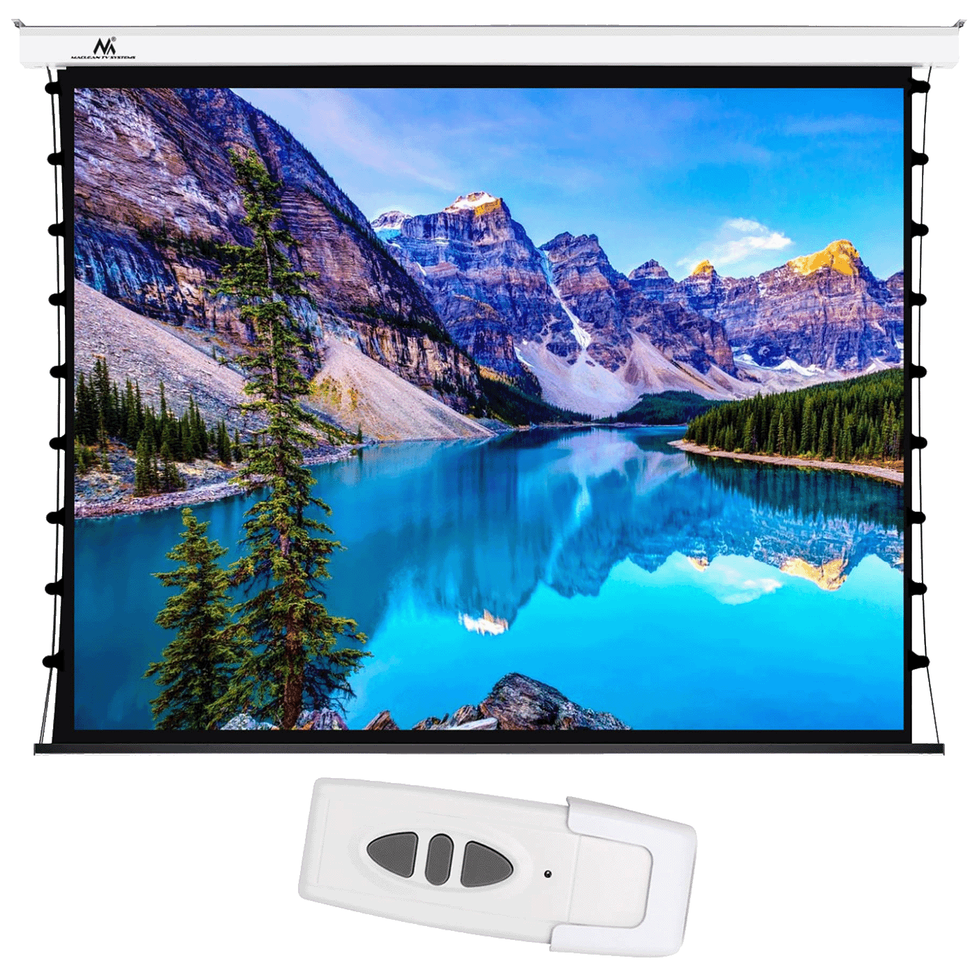 Maclean Platno za projektor sa motorom i zatezanjem MC-952, 300x220cm, Bijelo