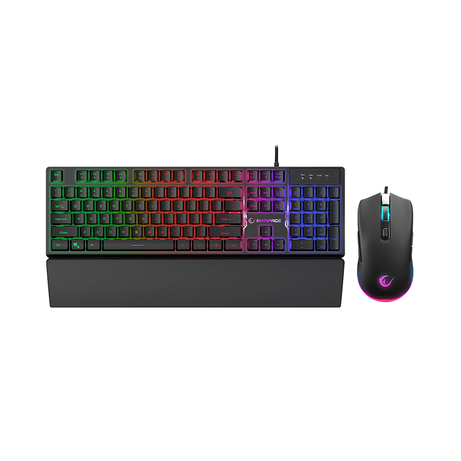 Rampage Tastatura i miš KM-RX7 Fortuna V2, RGB USB, Crna