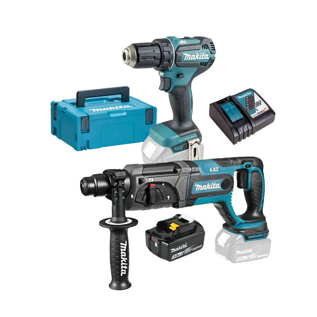 Makita Aku set bušilica DDF485RFJ1 i čekić bušilica DHR241Z