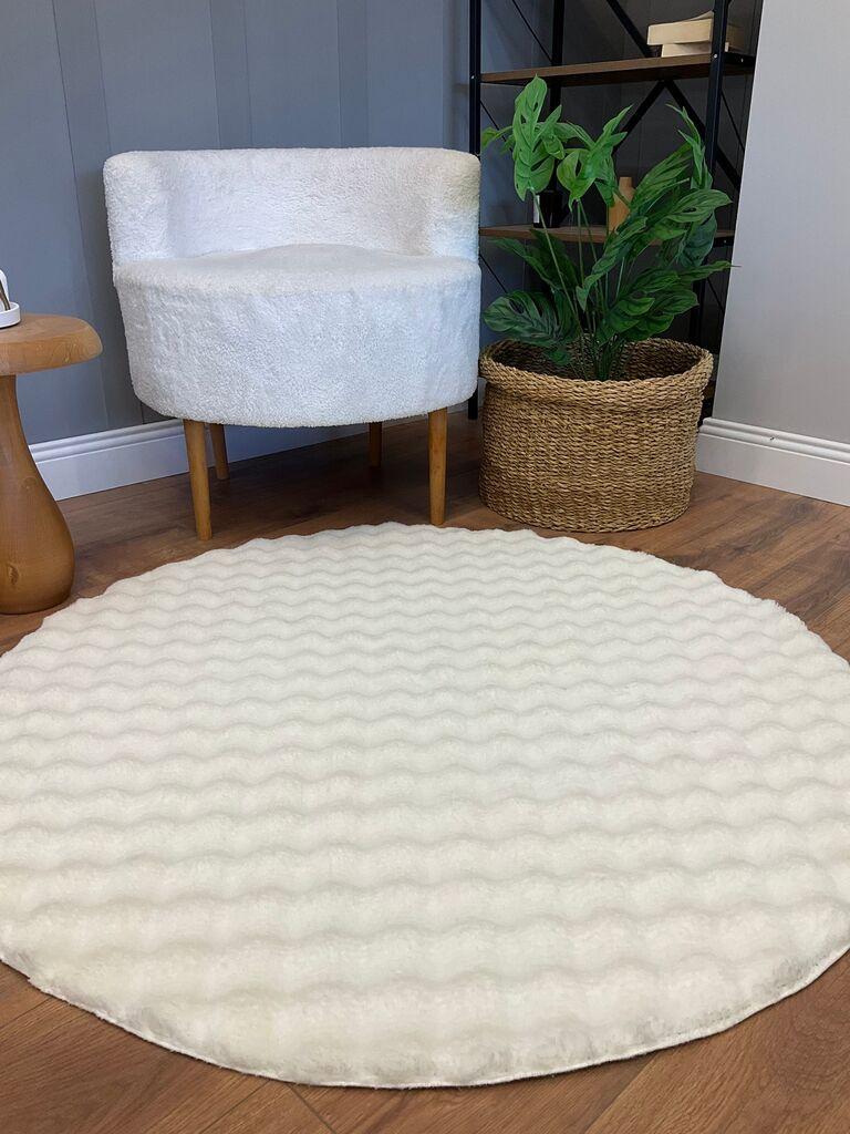 Conceptum Hypnose Tepih Puffy Bubble, 150x150 cm, Bijeli