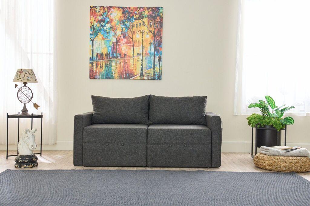 Atelier del Sofa Dvosjed na razvlačenje Saros, 155x72x110cm, Antracit