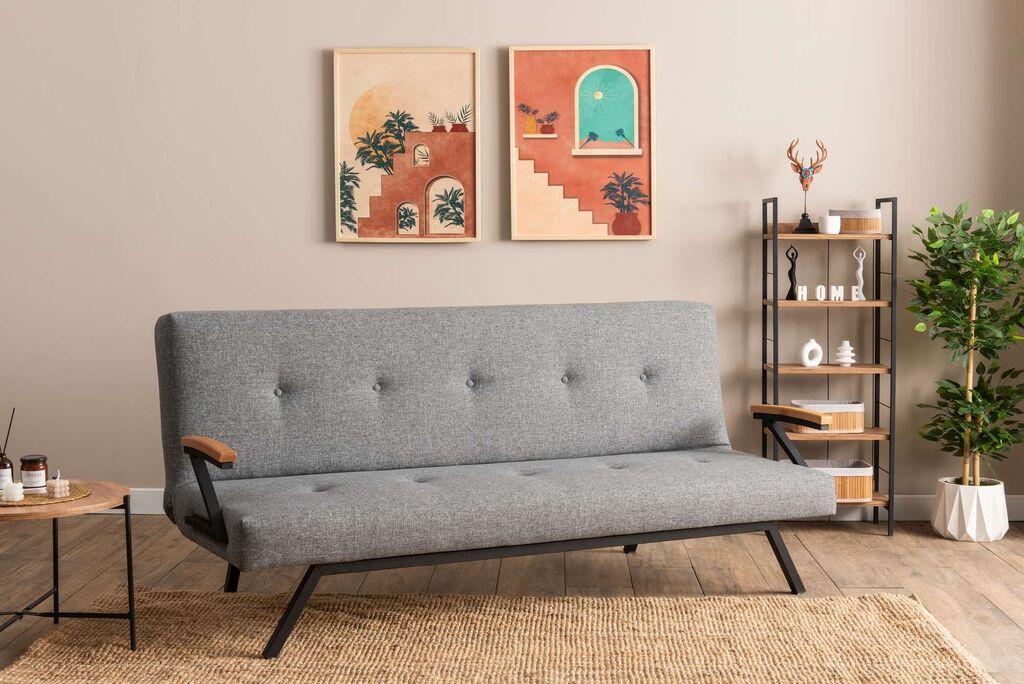 Atelier del Sofa Trosjed na razvlačenje Zven, 180x64x78 cm, Sivi
