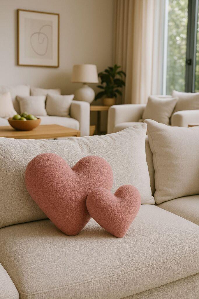 Aberto Design Dekorativni jastuk Kalp, 38x33x9 cm, Roza