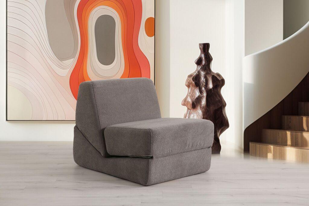 Atelier del Sofa Fotelja na razvlačenje Origami, 100x70x70 cm, Tamnosiva