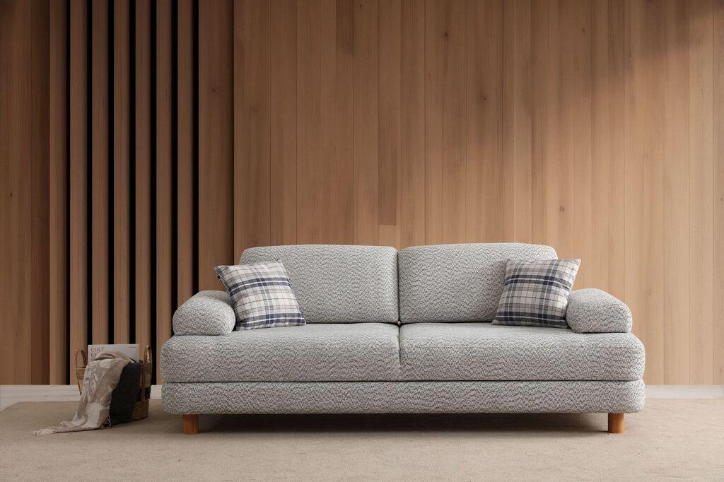 Atelier del Sofa Trosjed na razvlačenje Nice, 225x75x100 cm, Sivi