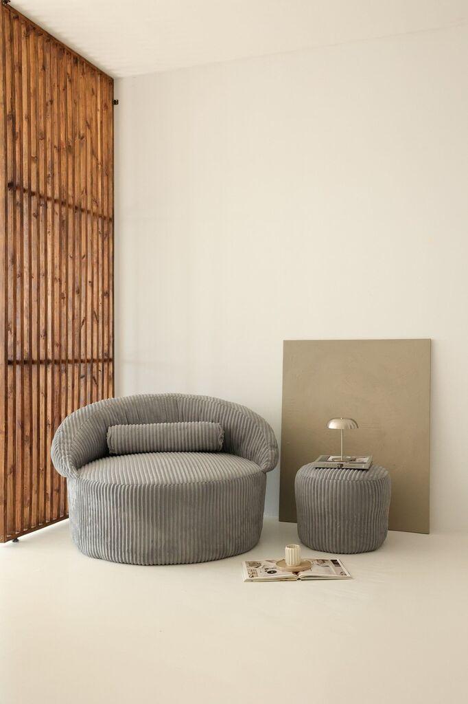 Atelier del Sofa Set fotelja i taburea Tabure Poufi, 114x93x122cm, Bež