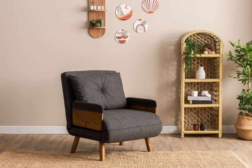 Atelier del Sofa Fotelja na razvlačenje Cosmo, 190x70x82 cm, Antracit