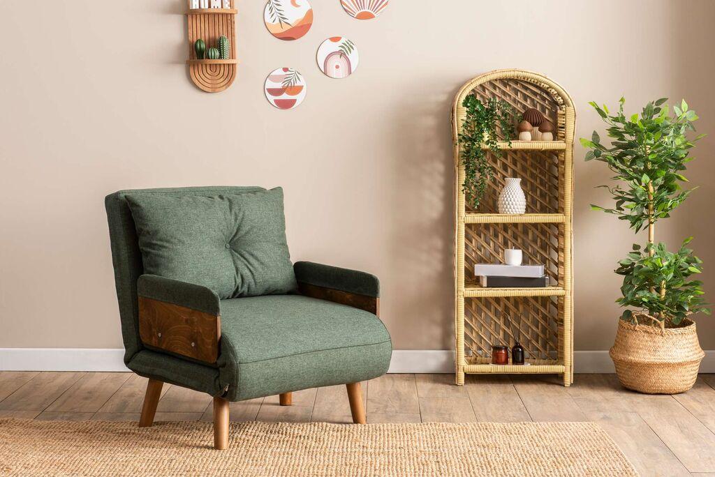 Atelier del Sofa Fotelja na razvlačenje Cosmo, 190x70x82 cm, Zelena