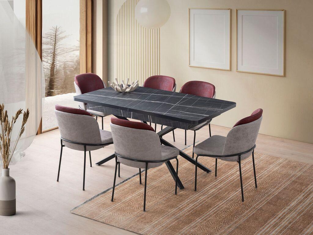 Hanah Home Trpezarijski sto Falcon - 2962, 160x79x90 cm, Crni