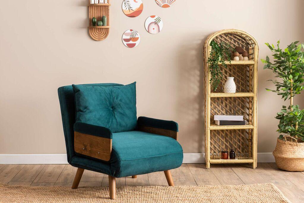 Atelier del Sofa Fotelja na razvlačenje Cosmo, 190x70x82 cm, Petrolej