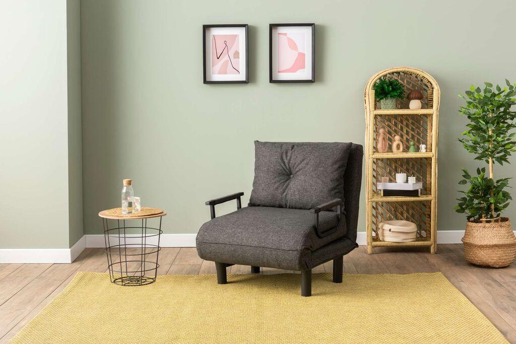 Atelier del Sofa Fotelja na razvlačenje Sento, 175x50x75 cm, Antracit