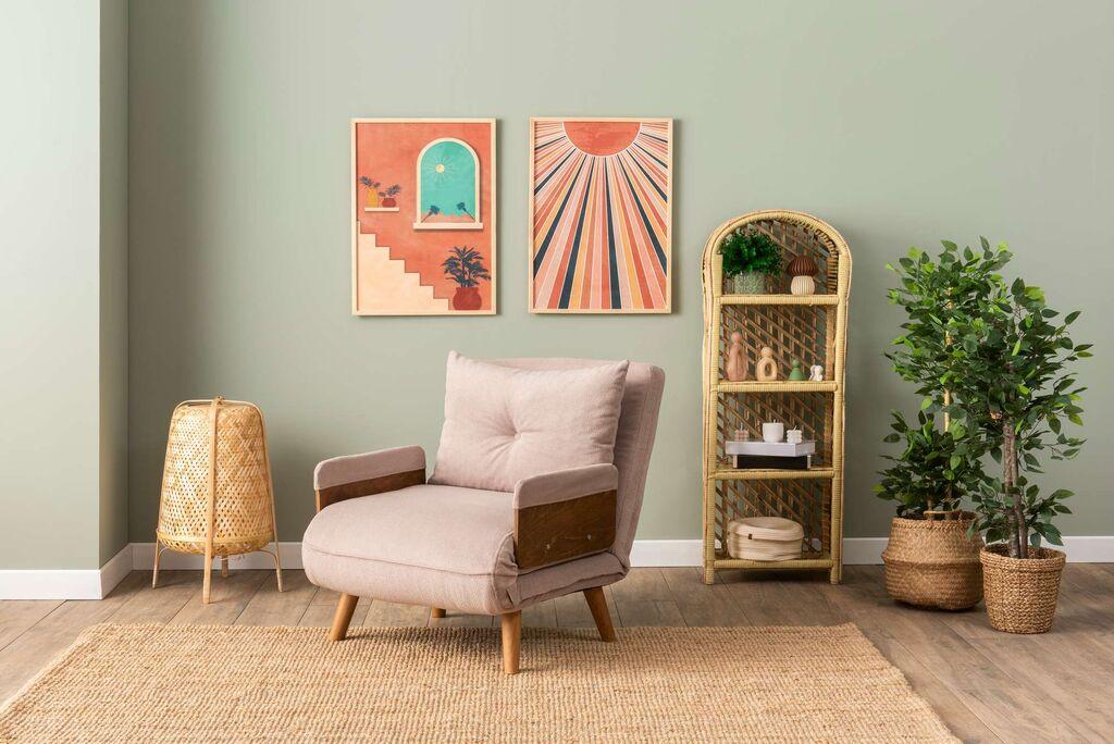 Atelier del Sofa Fotelja na razvlačenje Cosmo, 190x70x82 cm, Prljavo roze