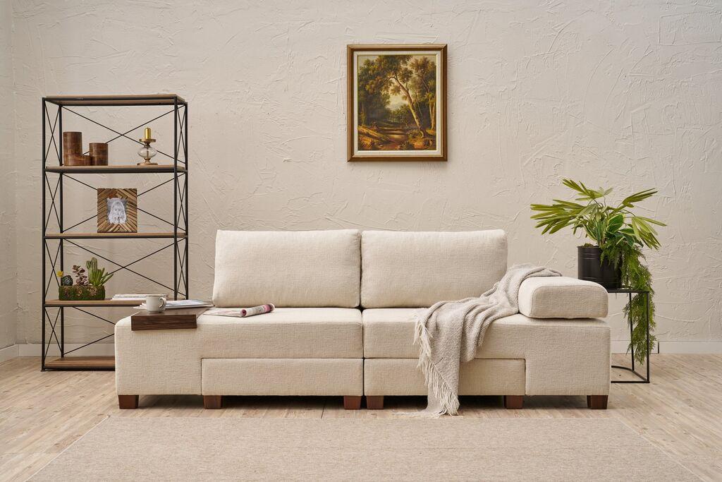 Atelier del Sofa Perenna sklopiva sofa od šenila, 223x83x93cm, bijela
