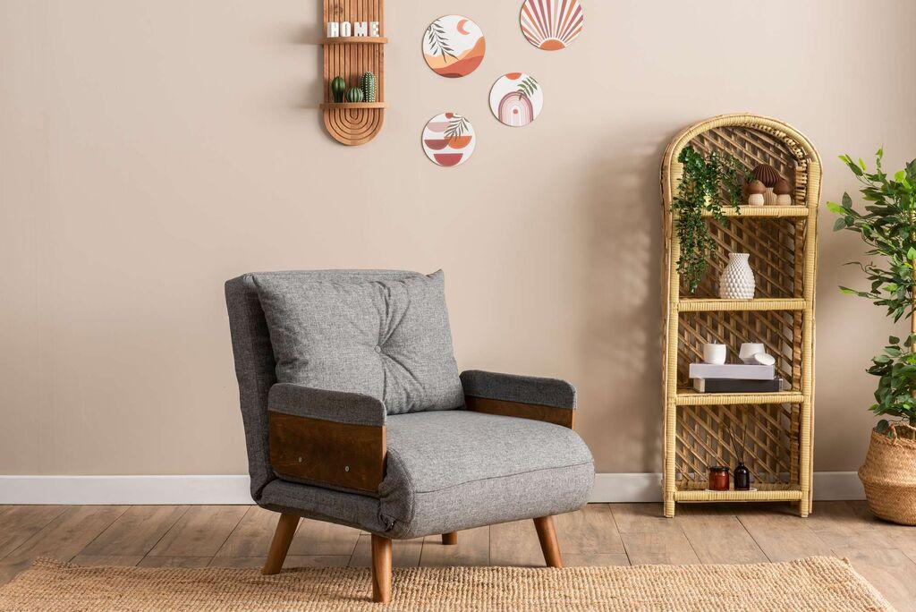 Atelier del Sofa Fotelja na razvlačenje Cosmo, 190x70x82 cm, Siva