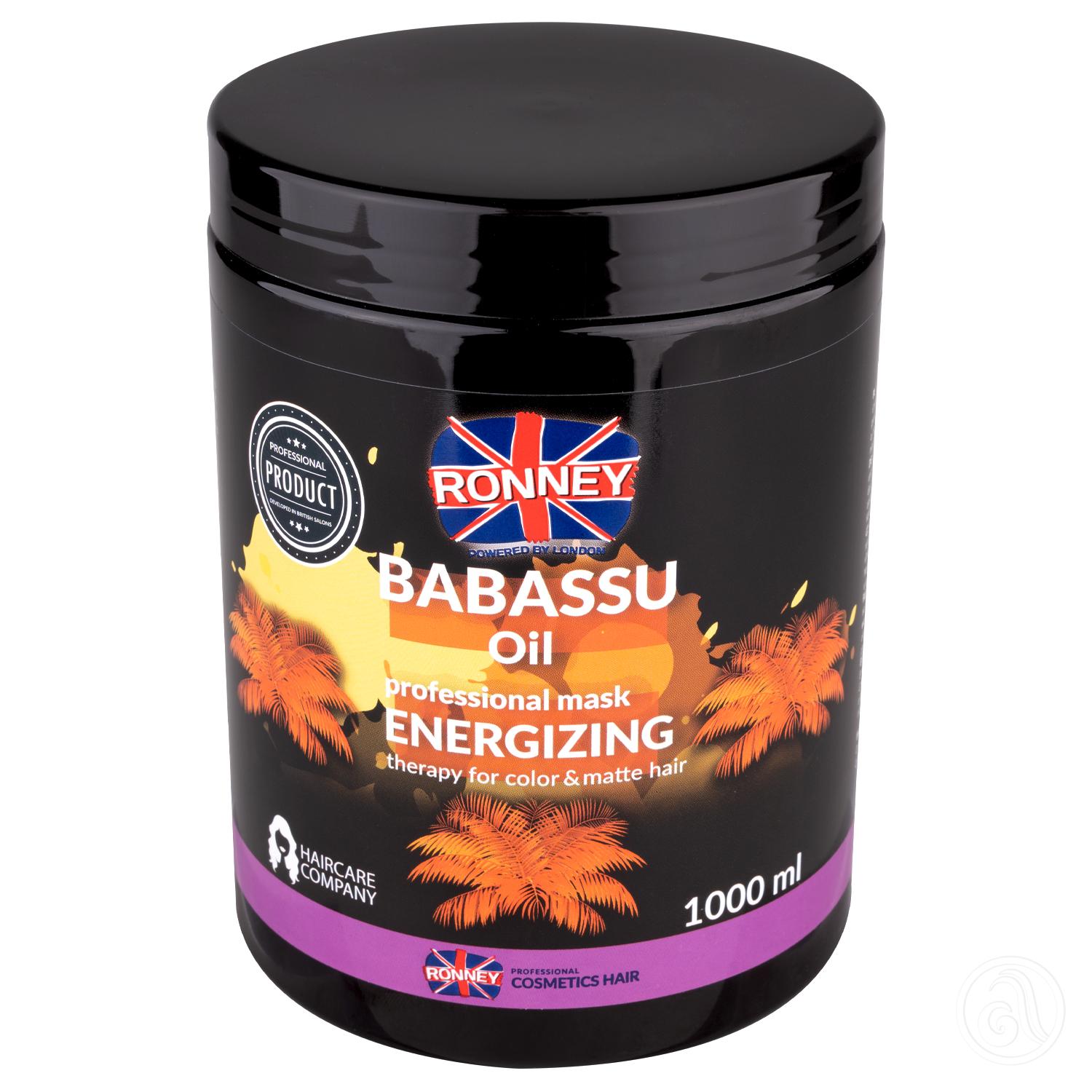 RONNEY Maska za farbanu i kosu bez sjaja Babassu Oil Energizing - 1000ml
