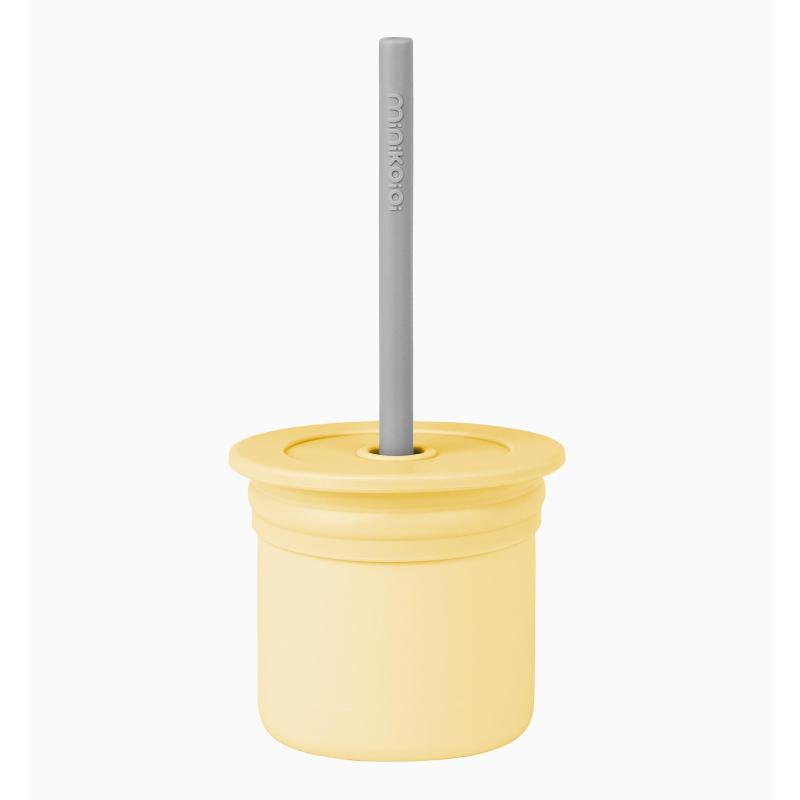 MINIKOIOI Sip + Snack Mellow Yellow/Powder Grey, žuta i siva