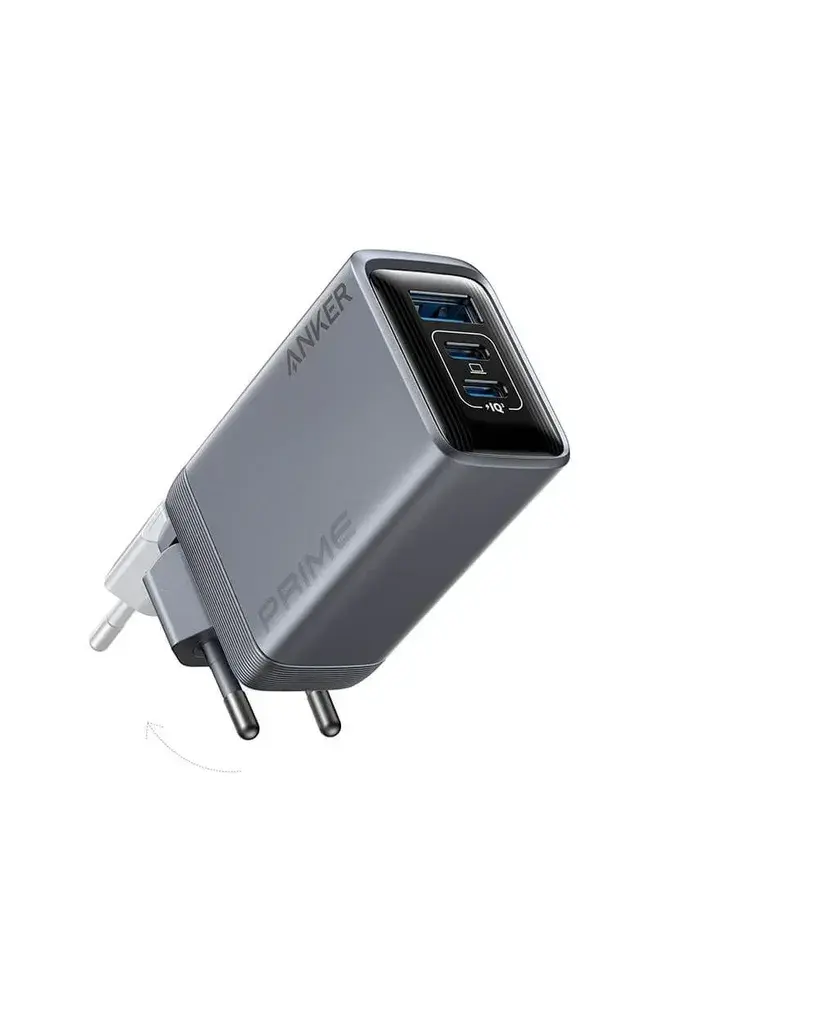 Anker Adapter Prime Charger, 100W, 3 Ports, GaNPrime, Srebrni