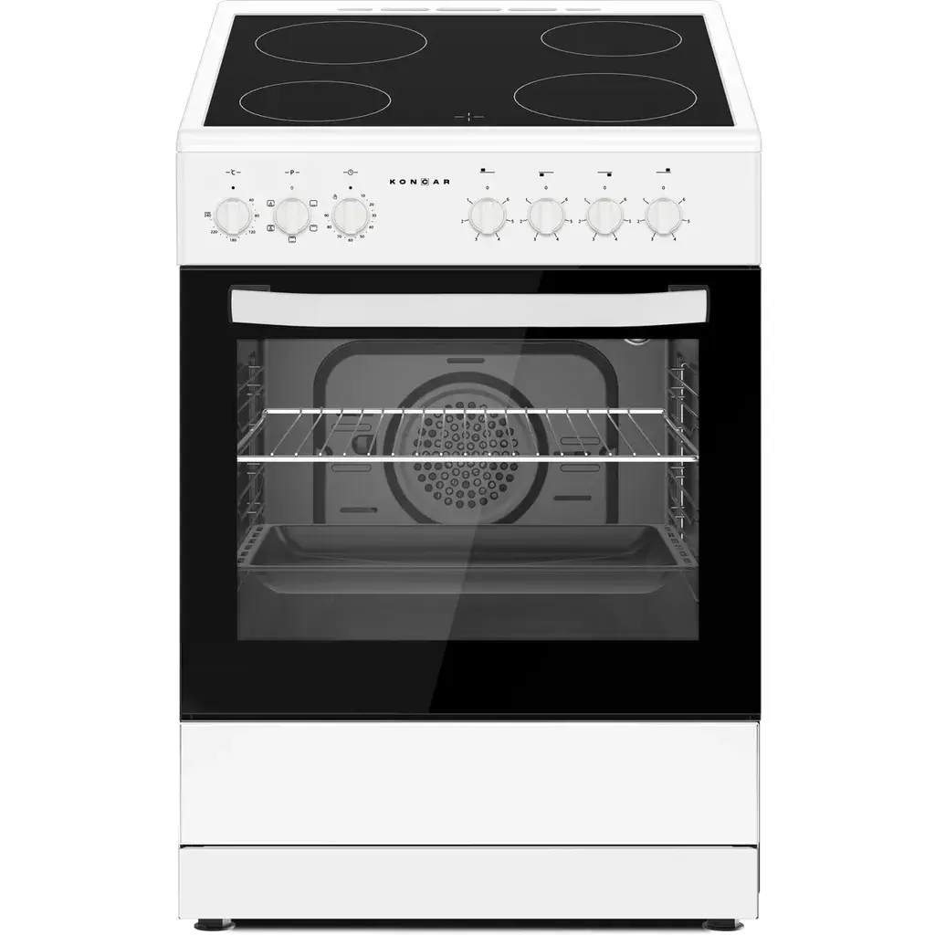 Končar Električni štednjak s keramičkom radnom pločom ST6040KBS, Bijeli