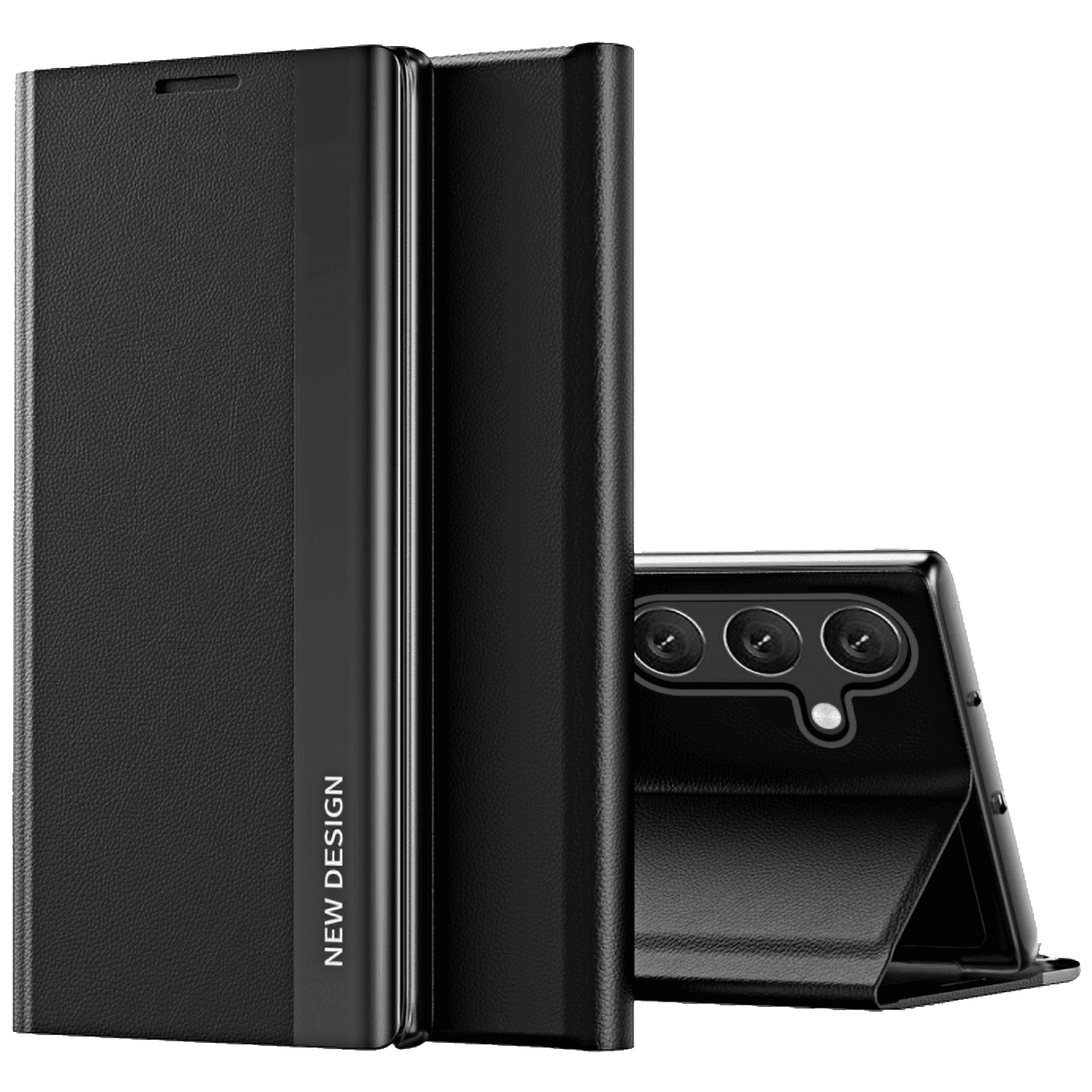 NN-SU Preklopna futrola za Galaxy A15, Koža, Crna